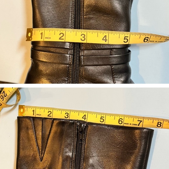 Antonio Melani Black Leather Heeled Boots - Picture 12 of 12